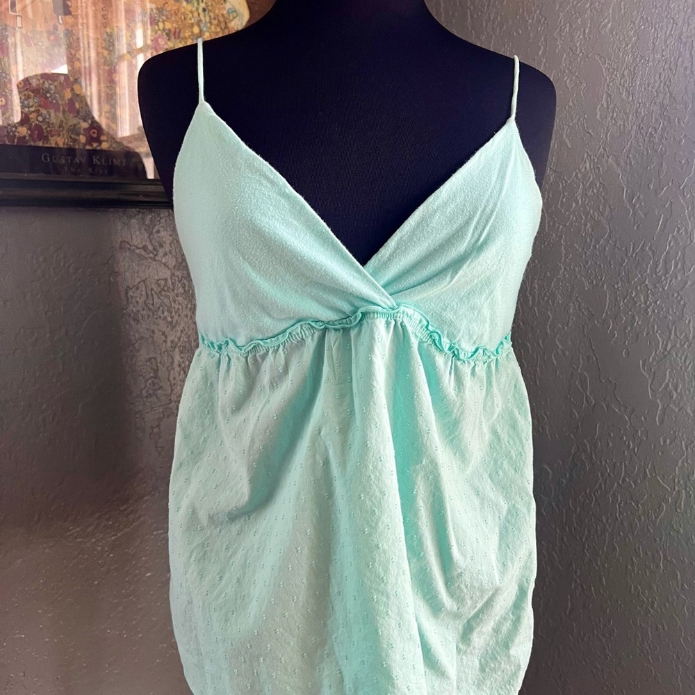 Y2K GAP Spaghetti Strap Light Blue Top Tank Top Early 2000s Summer